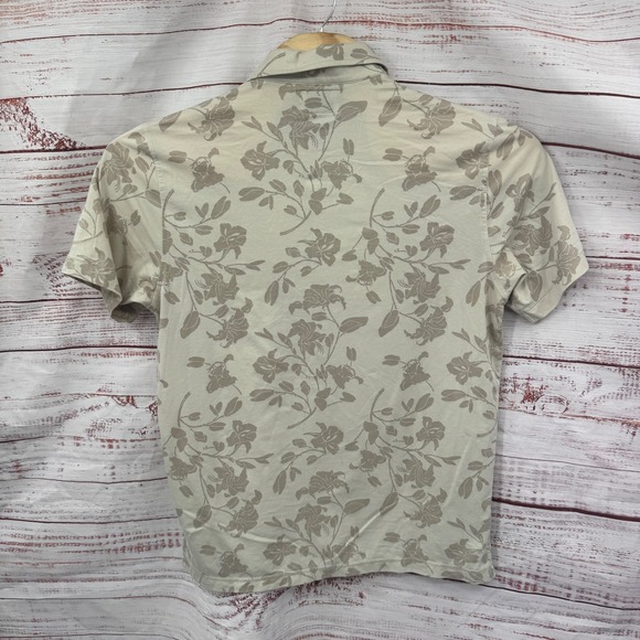 Linksoul Golf Polo Shirt Mens Size Medium Floral Print Short Sleeve Button Up - Picture 8 of 11